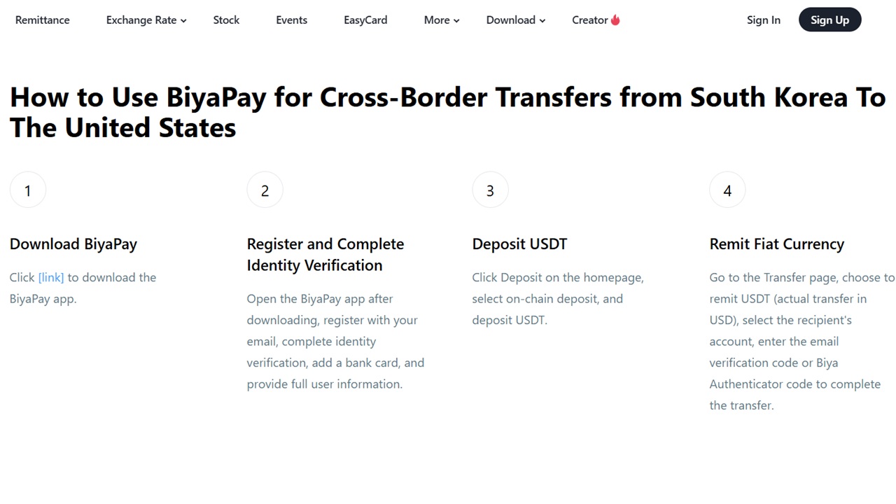 The Easiest Way to Send 500,000 KRW to USD with BiyaPay